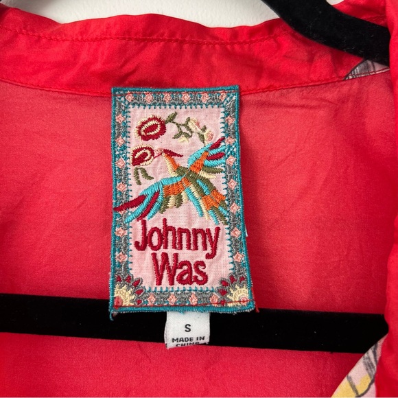 Johnny Was Passion Iris Floral Silk Tunic Blouse - Picture 5 of 7